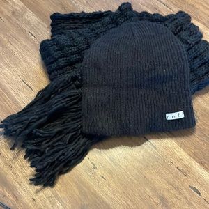 neff beanie and scarf.